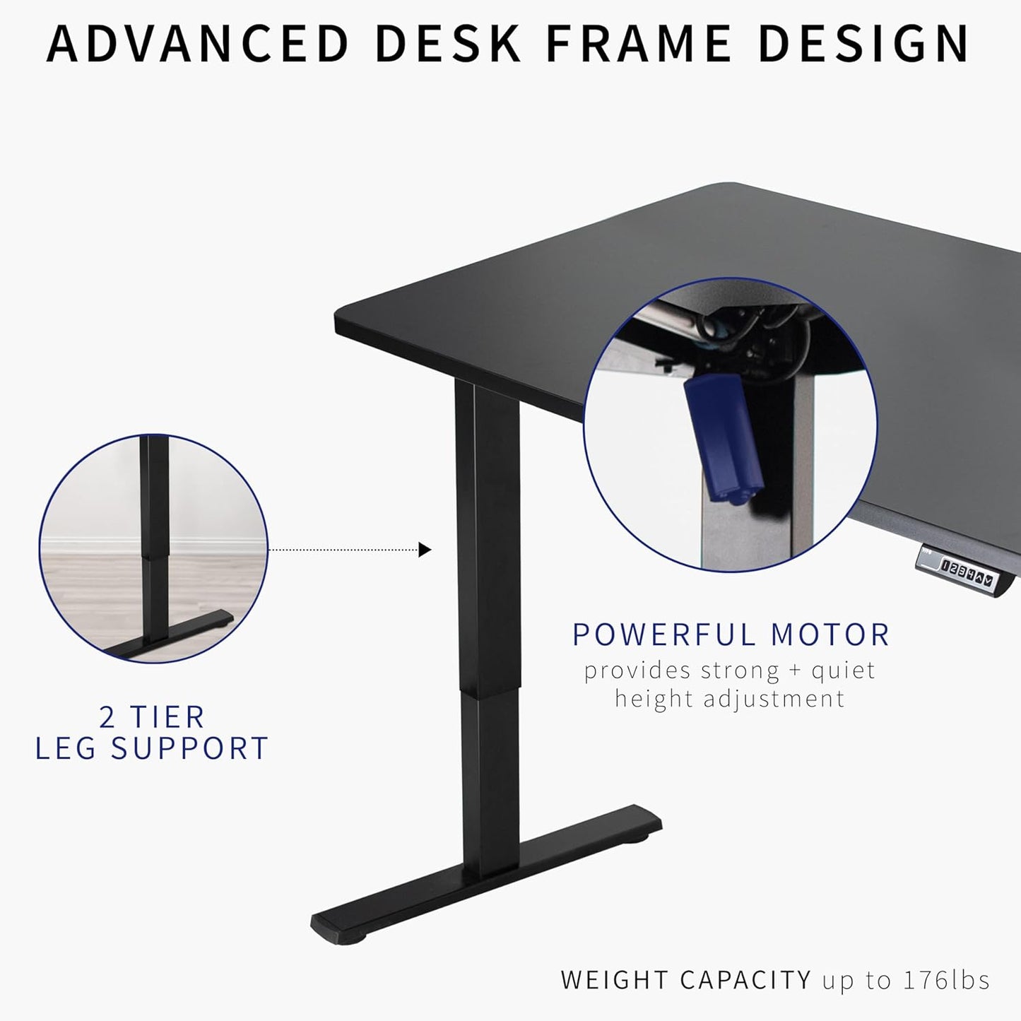 VIVO Electric 48 x 30 in Standing Desk, Memory Height Adjustment, 1B Series, One-Piece Light Wood Top, White Frame, DESK-KIT-1W5C