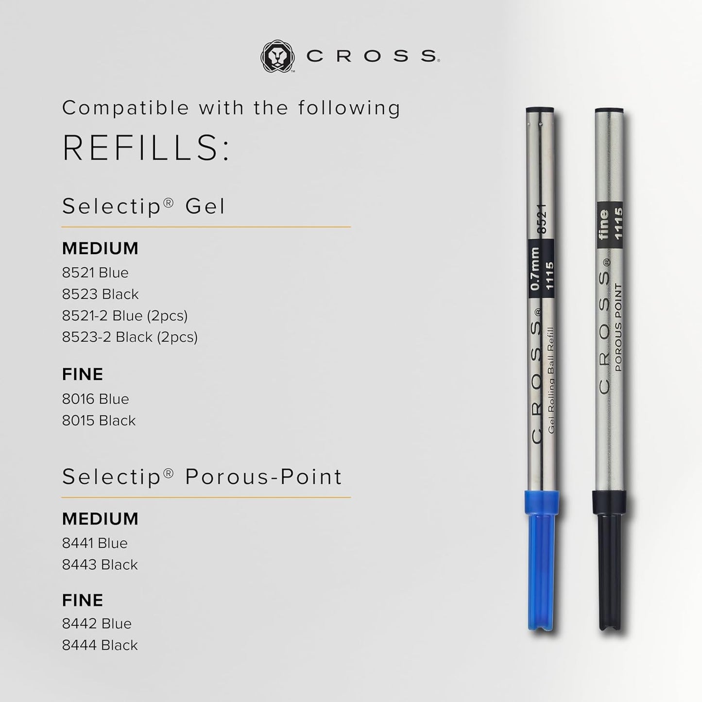 Cross Calais Refillable Fountain Presented in a Luxury Gift Box - Medium Point, Black Ink, Chrome & Blue
