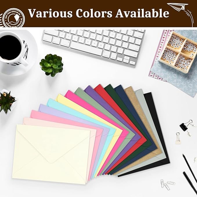 100 Pack A7 Envelopes, Light Purple Greeting Card Envelopes Self Seal, 5.24 x - Image 7