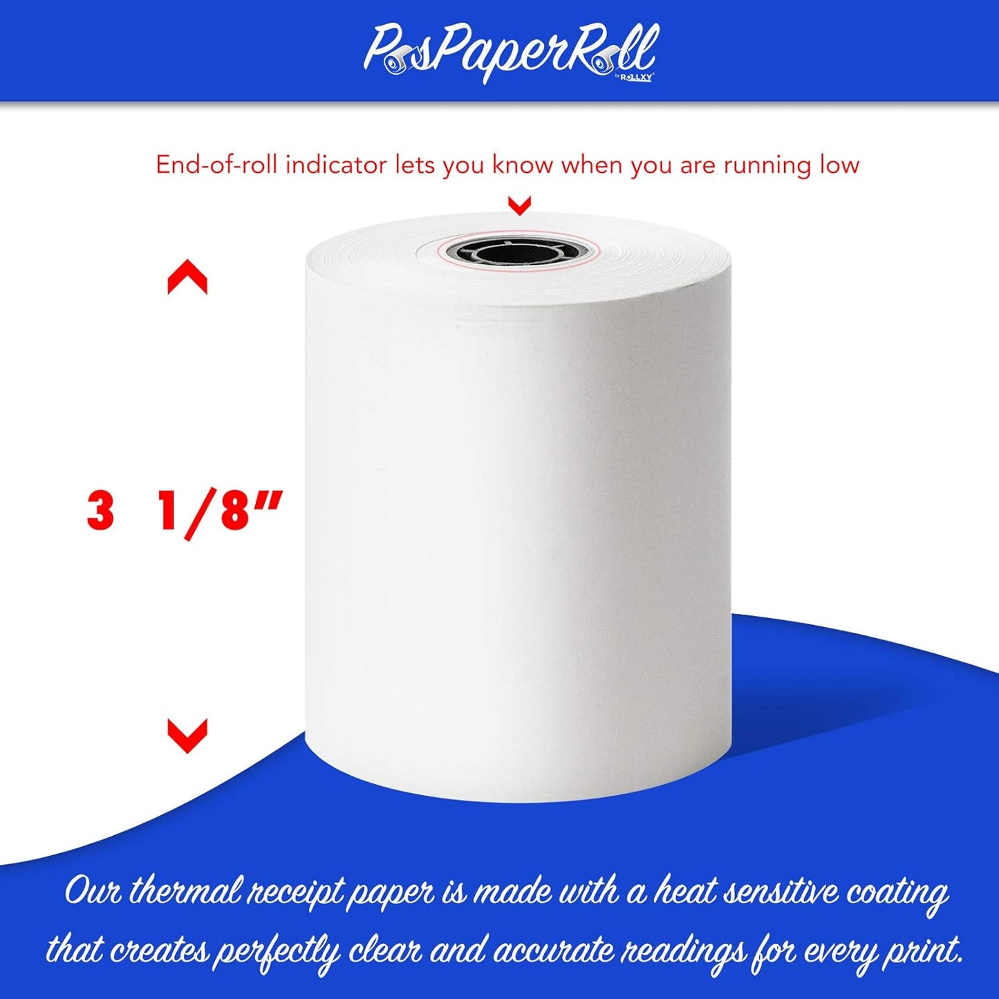 3 1/8 x 230 Thermal Paper Receipt Rolls (50 GSM - Solid Core) Fits All POS Cash Registers Printers, Clover Square Stations, Star Micronics SCP700, TSP100 BPA Free - Premium Grade (500 Rolls)