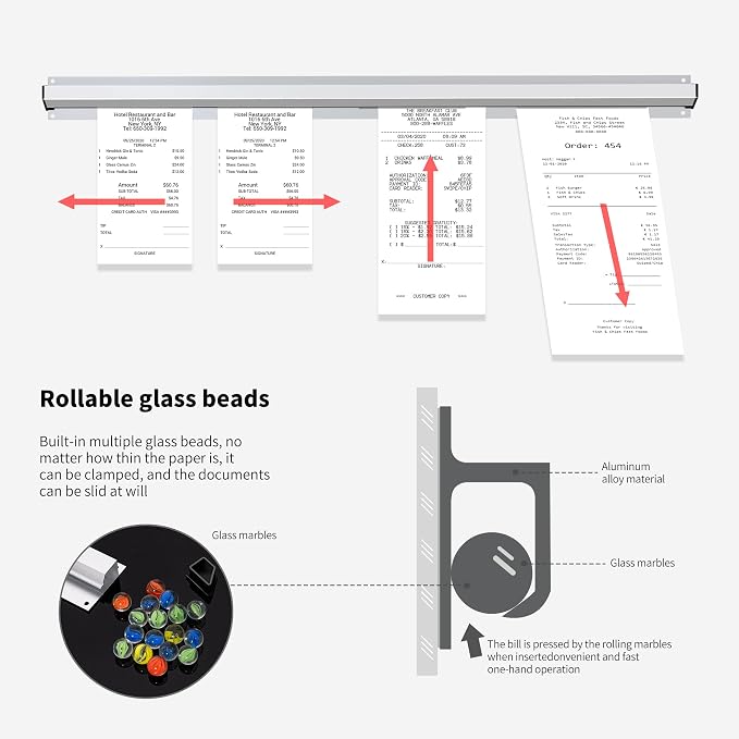 17 Inch Aluminum Ticket Holder Rail - Image 6