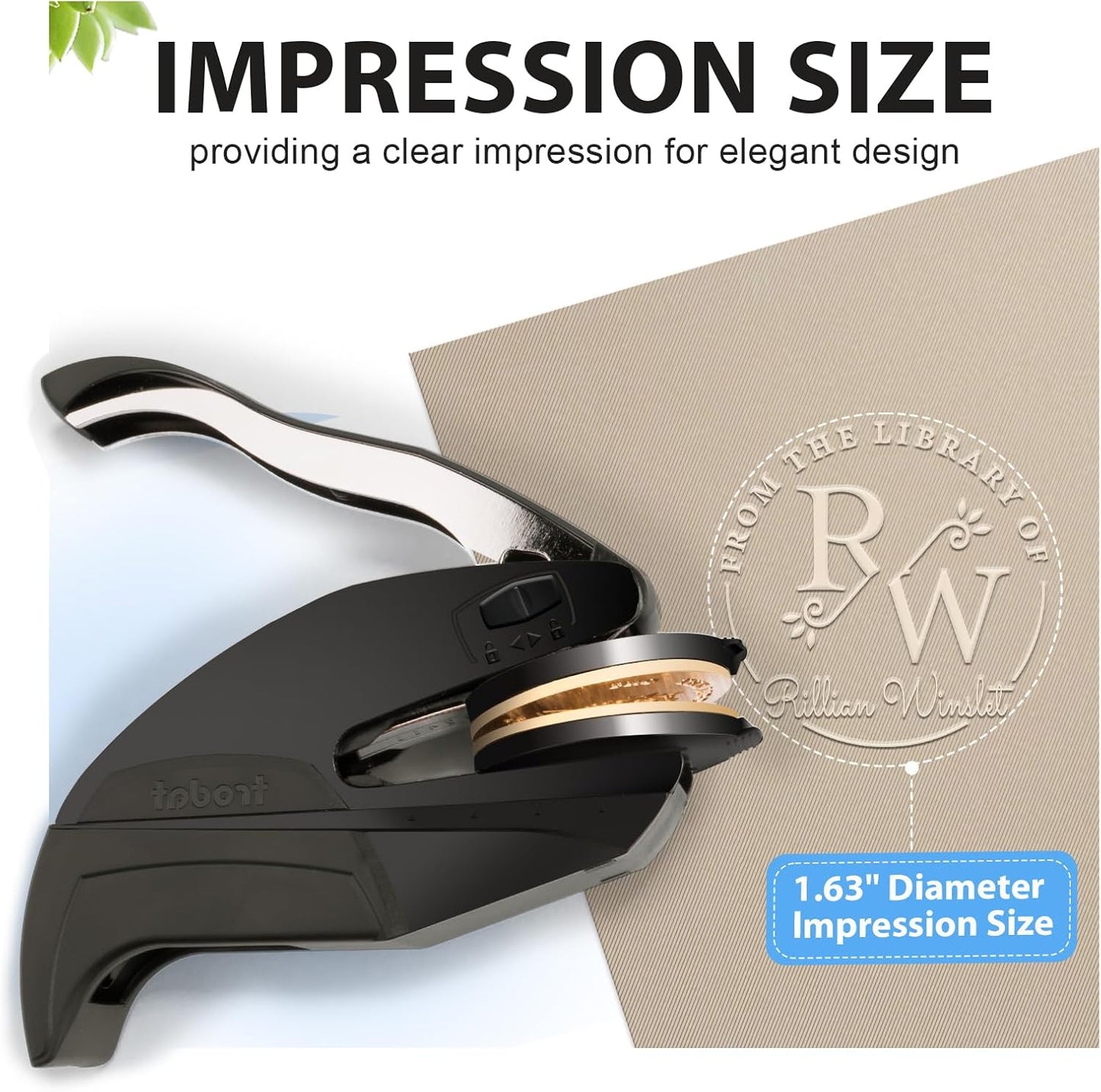 Custom Book Embosser | Personalized Book Embosser | Monogram Self-Inking Stamp | from The Library of Book Stamps(Initials 3)