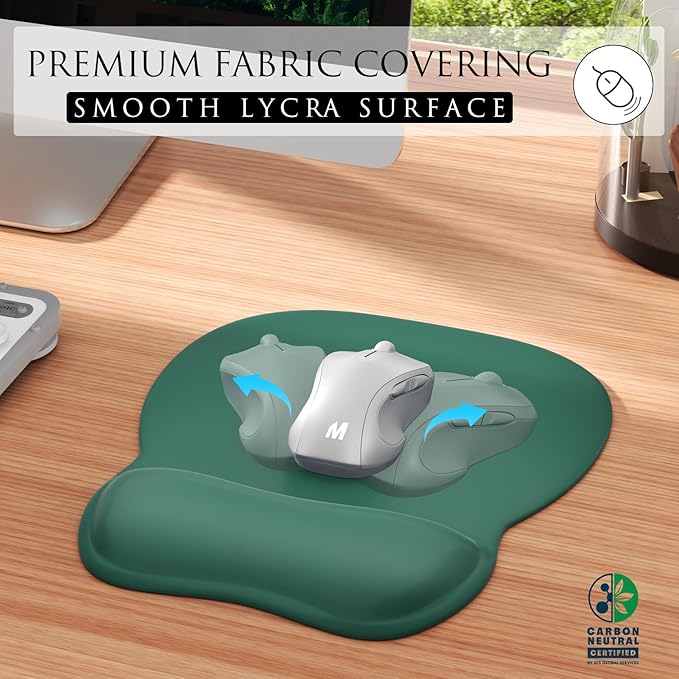 MROCO Ergonomic Mouse Pad with Gel Wrist Rest, 9.4 x 8.1 in, Forest Green | - Image 2