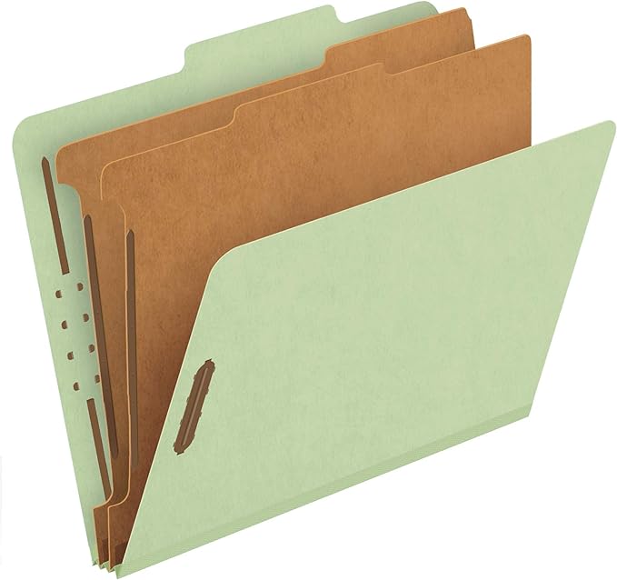 Pendaflex Recycled Classification File Folders, 2 Dividers, 2/5 Tab Cut by TOPSProducts