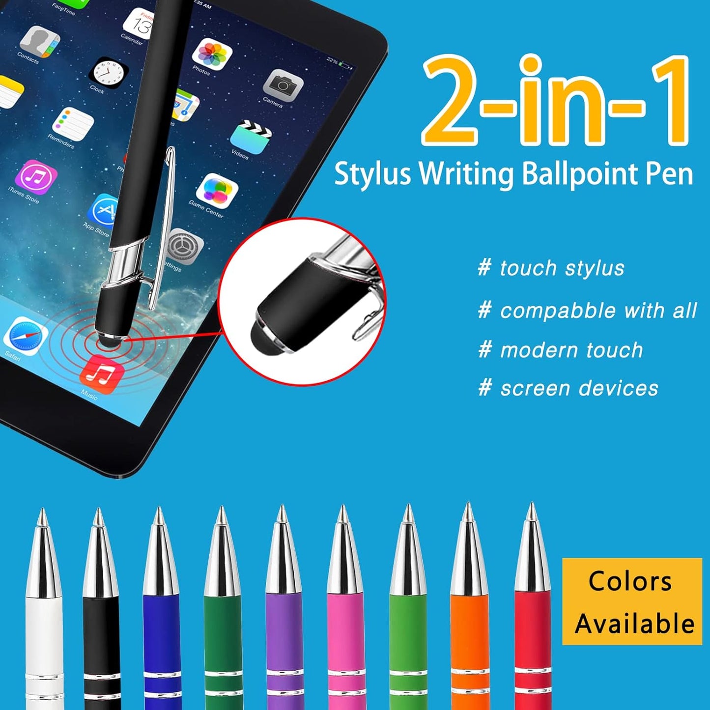 Max 500 Pcs Personalized Pens Bulk, Custom Pens with Free Engraving, Customized Stylus Tip Ballpoint Pen with Your Name Massage Text for School Office Business Graduation Anniversaries-300 Packs