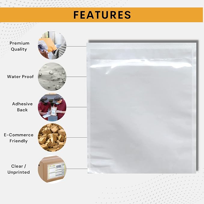 1000 Pack 6"x9" Shipping Label Sleeves – Clear Self-Adhesive Packing Slip - Image 5