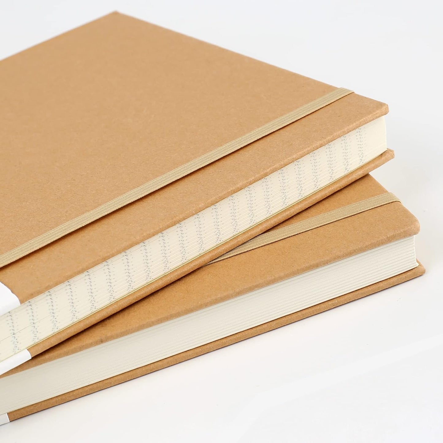 Large B5 Blank Notebook Journals, Plain Kraft Hardcover Sketchbook Subject Composition Notebooks Planner with Unlined Paper, 2 Pack, 120GSM, 102 Sheets, 7.6x10 inch, Travel Journal Set