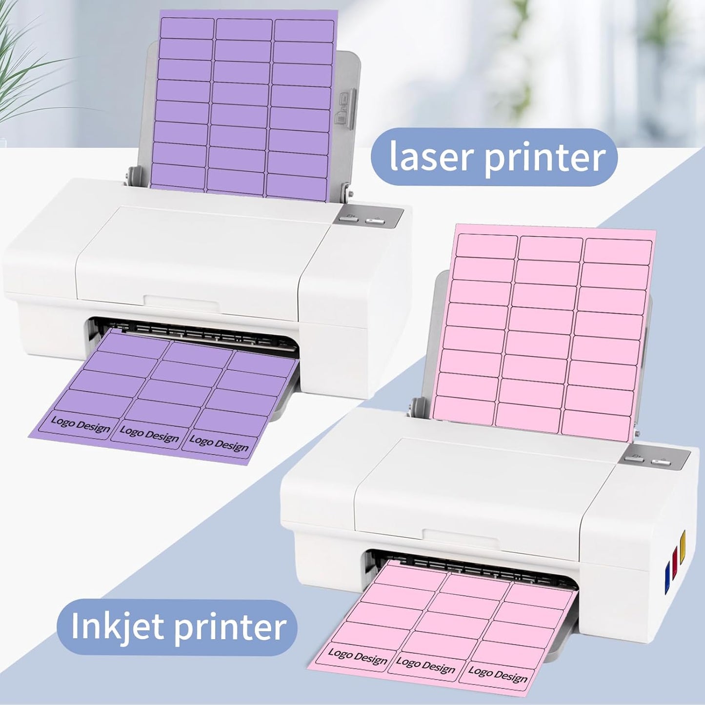 8-1/2 x 11 Neon Color High Light Labels for Laser & Inkjet Printer, Strong Adhesive (Pink, 1" x 2-5/8" - 30 Per Page | 600 Labels)
