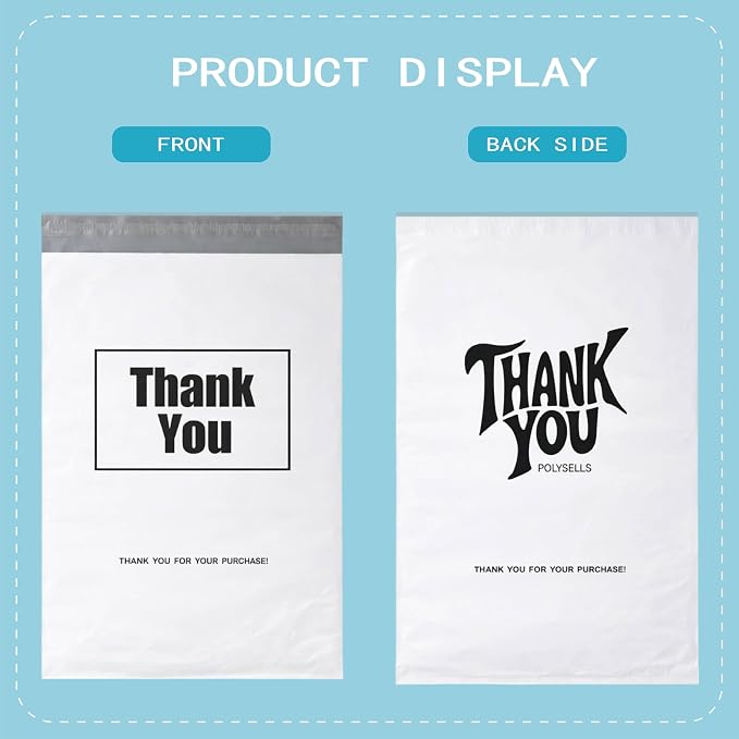POLYSELLS Thank You Poly Mailers 12x15.5 inches 50 Pcs Waterproof Self-Sealing - Image 5