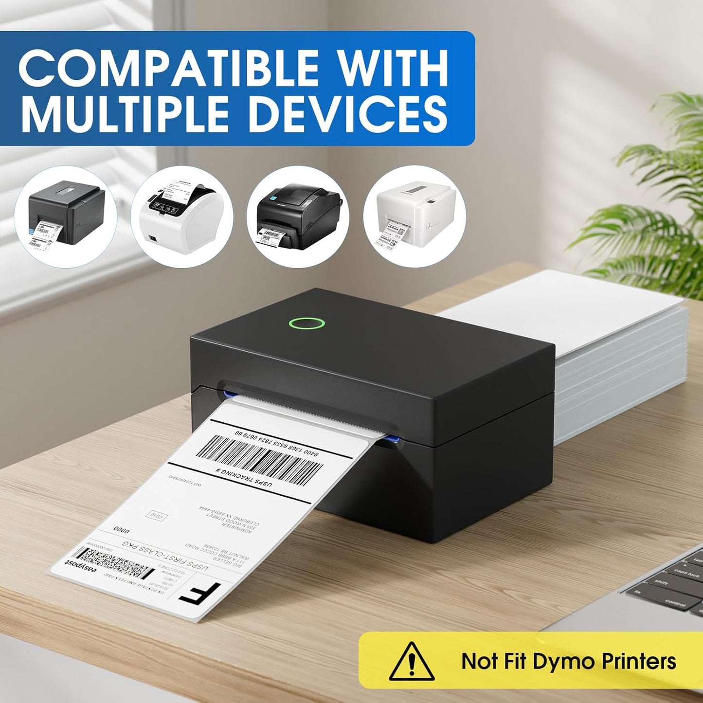 MaxGear 4" x 6" Direct Thermal Labels, 2000 Fanfold Labels, for Shipping & Mailing, Perforated White, Commercial Grade with Permanent Adhesive, Compatible with Most Thermal Printers,4 Stack