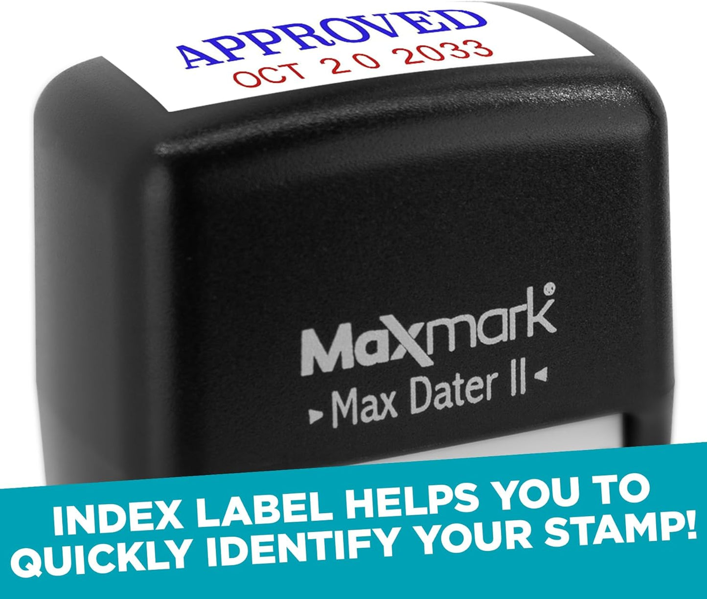 MaxMark Self-Inking Rubber Date Office Stamp with E-MAILED Phrase Blue Ink & Date RED Ink (Max Dater II), 12-Year Band