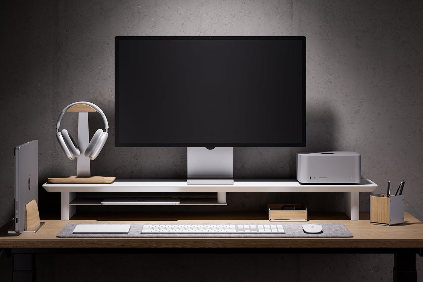 desk monitor stand (All　White, Large)