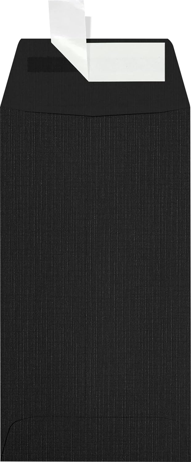 LUXPaper #7 Coin Envelopes | Peel & Press | 3 1/2" x 6 1/2" | Black Linen | 80lb. Text | 500 Qty