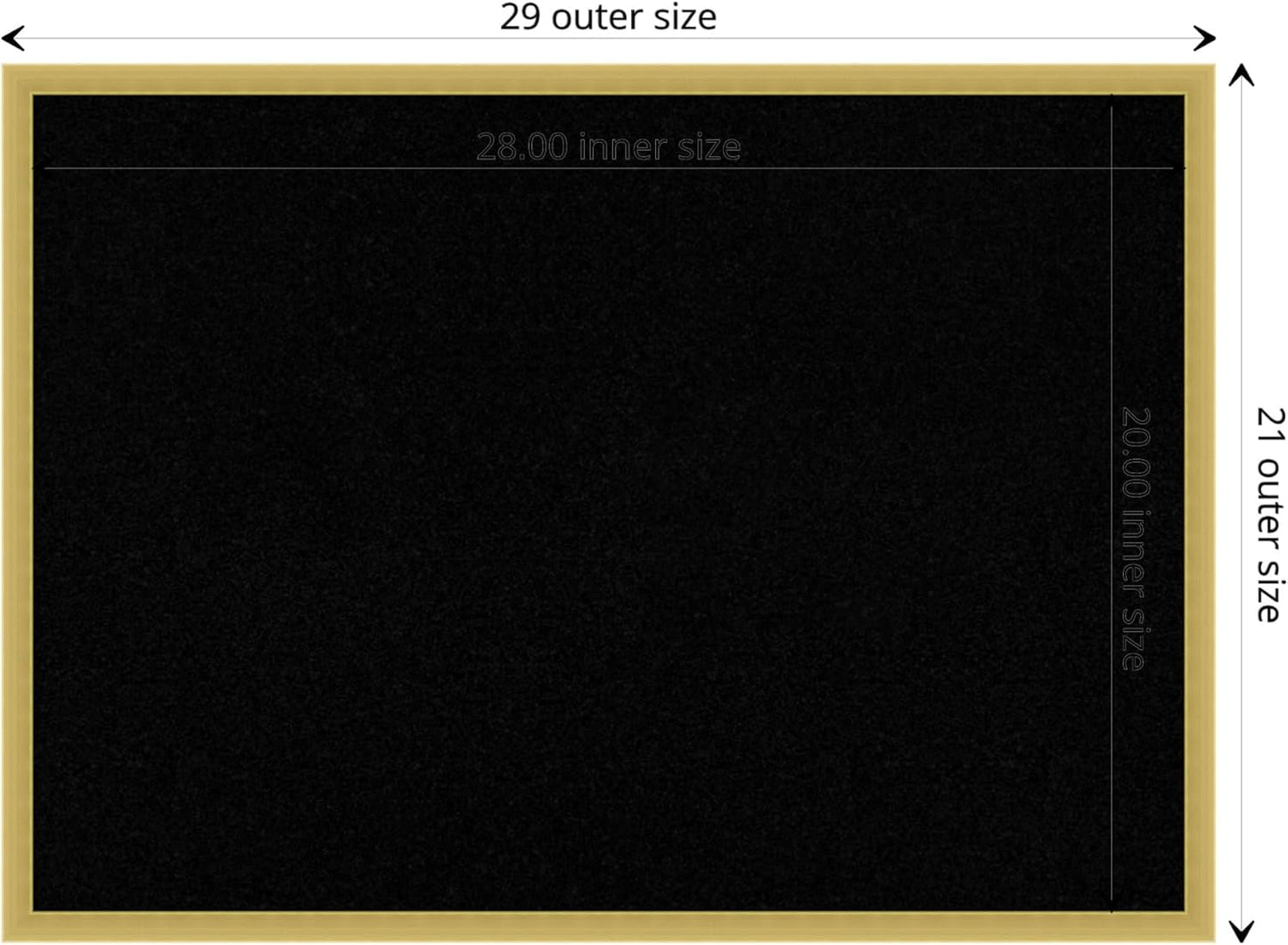 Amanti Art Black Cork Board for Wall, 21x29 Vision Board with Gold Wood Frame, Medium Corkboard Office Decor for Home Organization, Modern Contemporary Corkboard Pinboard to display items for home