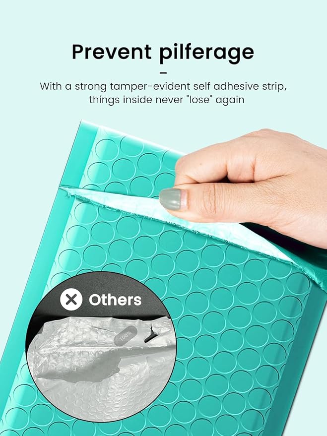 GSSUSA Teal Bubble Mailers 4x8 Inches 19200 Pack, Usable Size 4X7" Bubble - Image 5