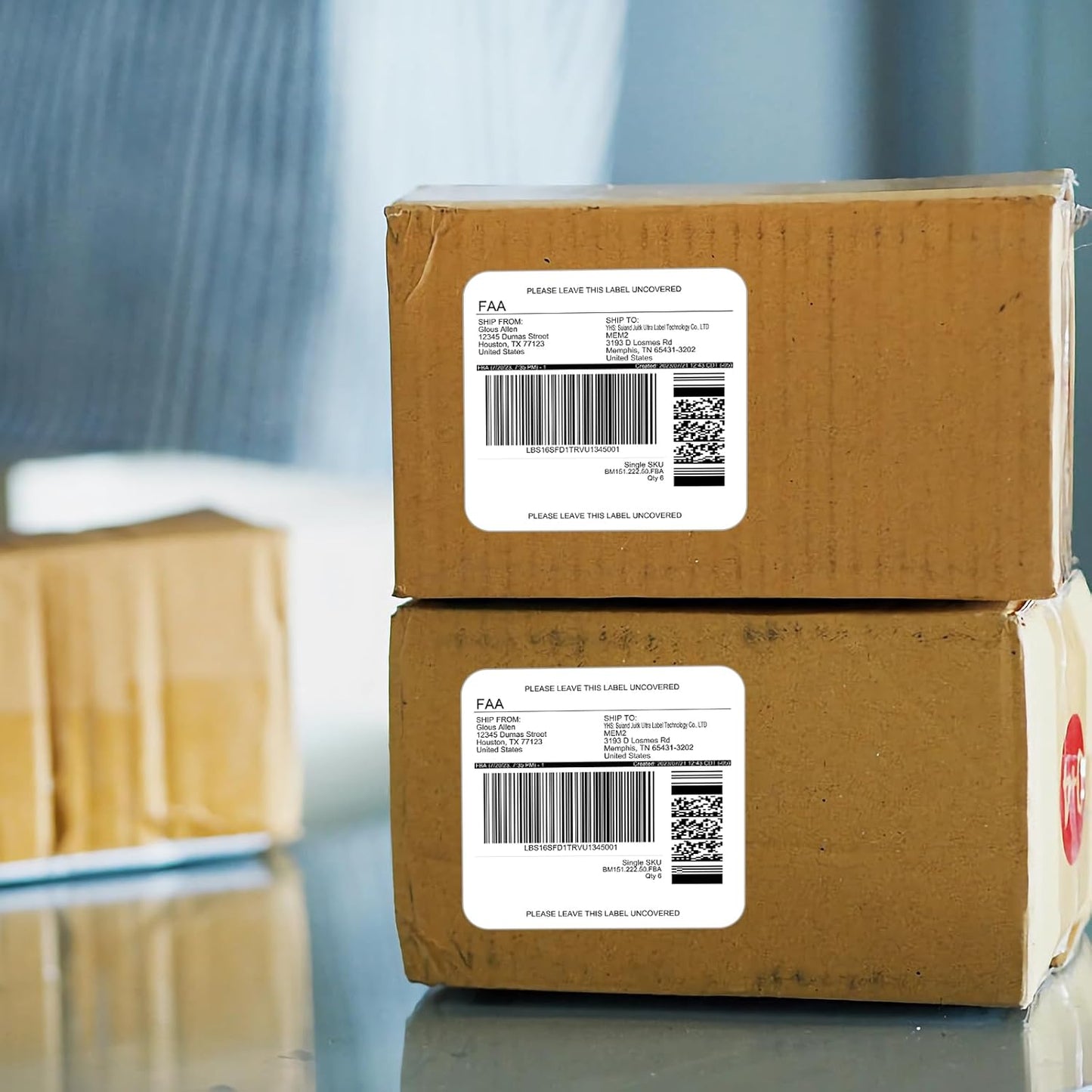 6 UP Labels, 4" x 3-1/3" Shipping Address Labels for Laser Inkjet Printer, Self Adhesive, Blank Mailing Paper (200 Sheet=1200)