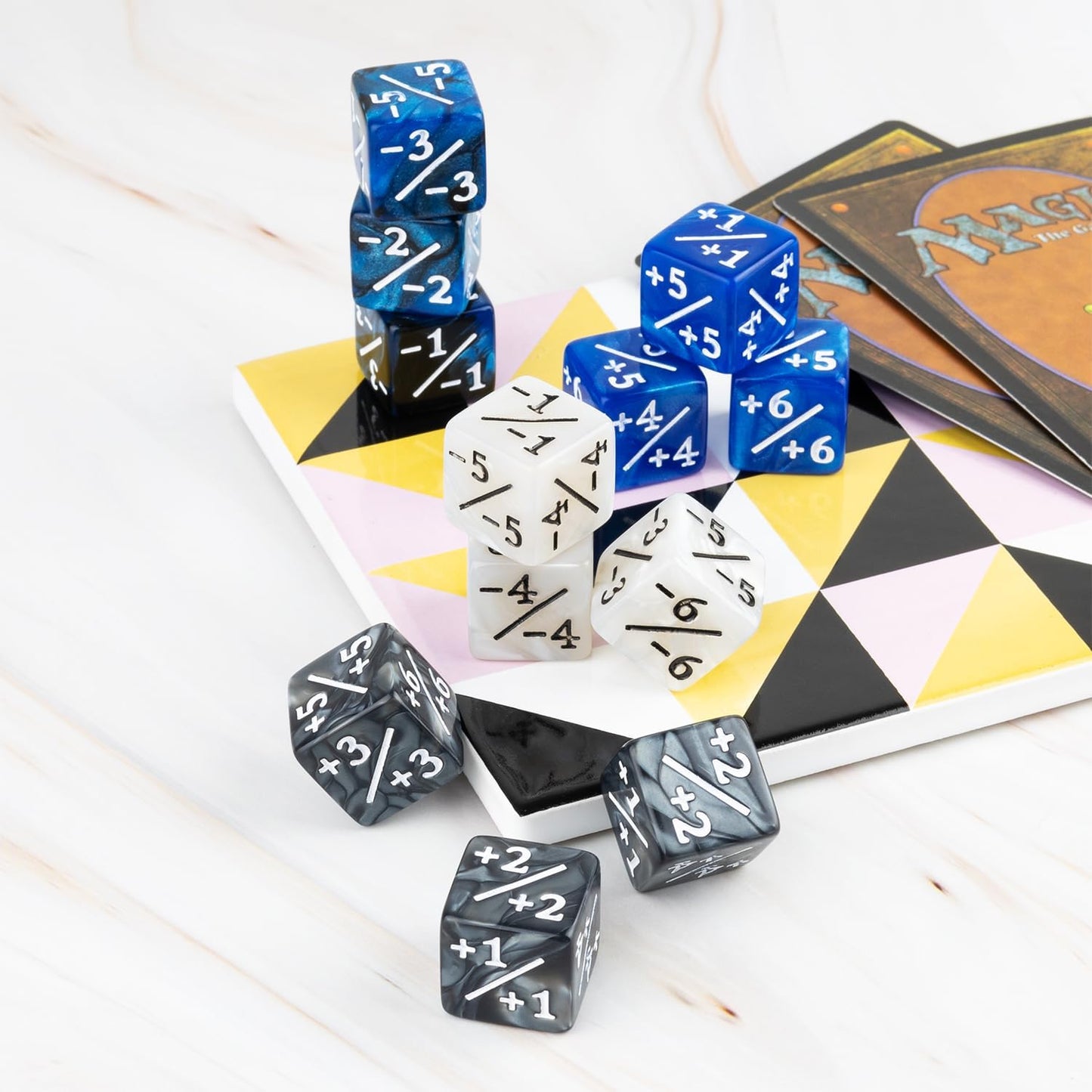 51 Pieces MTG Counter Dice Plus 1 Life Counters +1/+1 Tokens 6 Sided Dice Set for Magic The Gathering, MTG, TCG, Cards Gaming Accessories