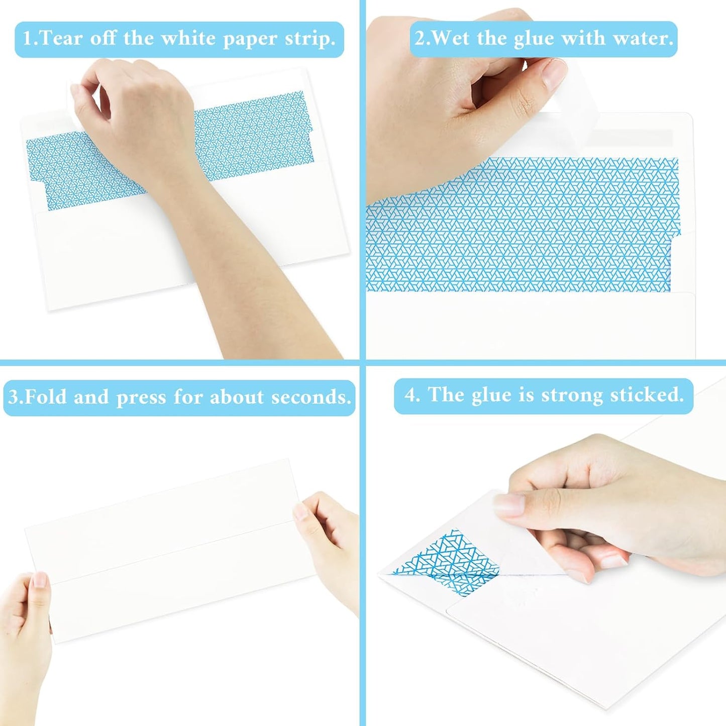 50 Pack #10 Business Envelopes, White Standard Envelopes Self Seal, Letter Size Business Mailing Envelopes for Checks Letters Invoices Statements Birthday Graduation Wedding,4 1/8 x 9 1/2 Inch