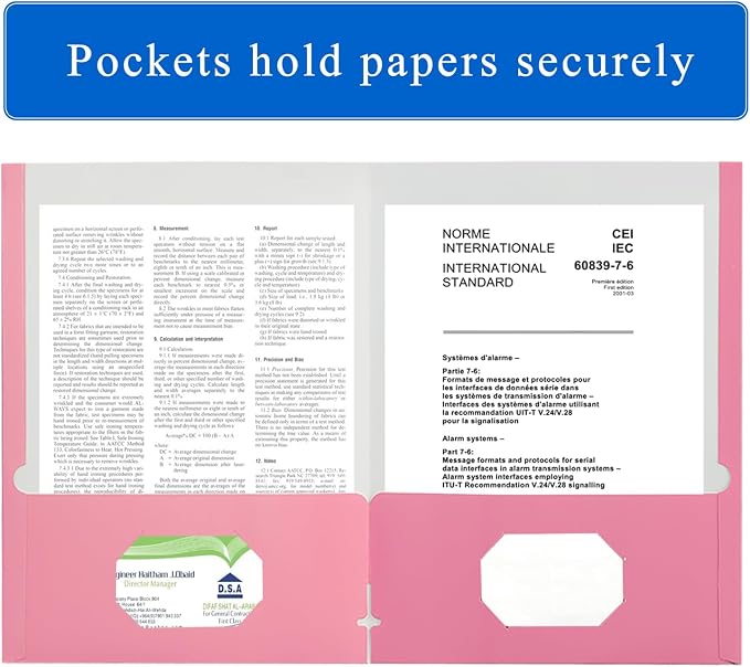 Zzrywuty File folders with Pockets, 50 Pack Paper Folders with Card Slot - Image 3