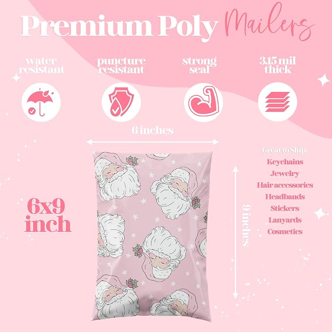 Pretty Package Store Poly Mailers 6x9, 100 Pack | Heavy Duty, Waterproof - Image 3