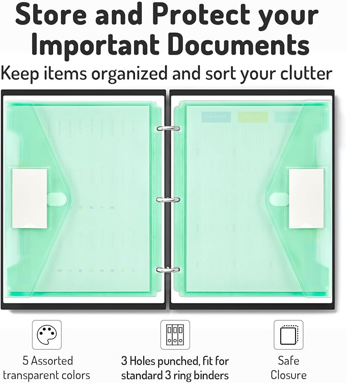 Forvencer Binder Pocket, 36 Pack Super Heavyweight Plastic Folders - Image 3