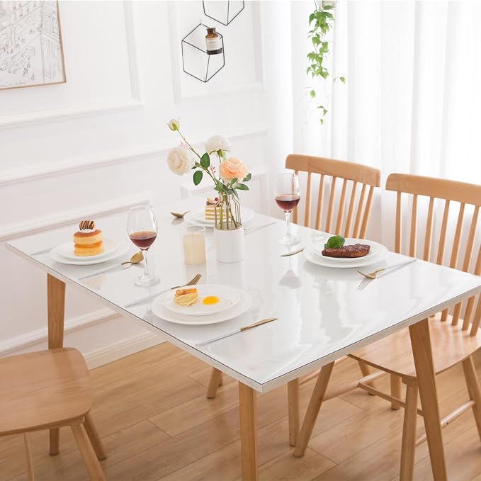39 x 79 Inch Clear Table Cover Protector, 1.5mm Plastic Table Cover, Waterproof - Image 2