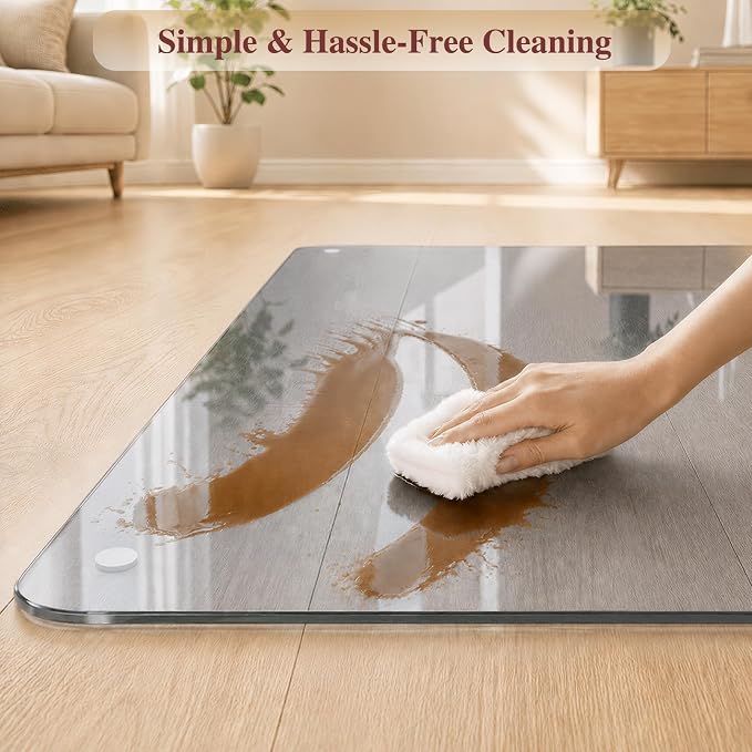 Tempered Glass Chair Mat for Carpet，30"x55" Office Mats for Rolling Chairs - Image 6