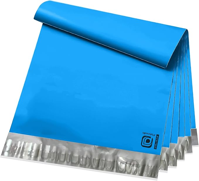POLYSELLS 200 pcs 12x15.5 Inches Blue Poly Mailers Shipping Envelopes, Strong by POLYSELLS