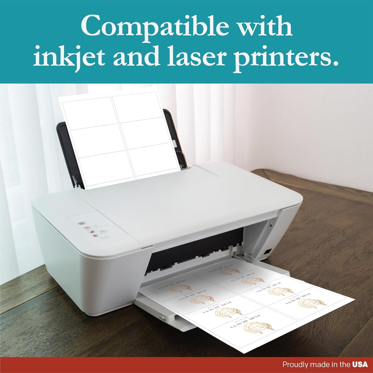 Premium Label Supply White Sticker Shipping/Mailing Labels – 4" x 2.5" – Laser/Inkjet Compatible – (8 per Sheet), 25 Sheets – 200 Total Adhesive Labels