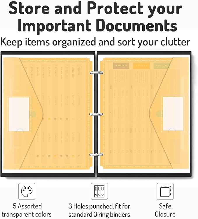Forvencer Binder Pocket, 36 Pack Super Heavyweight Plastic Folders - Image 3