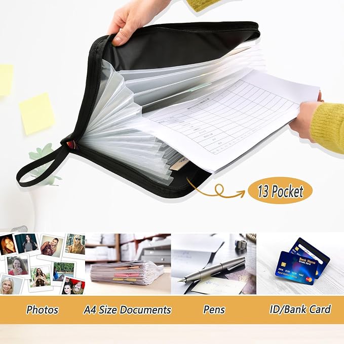 Expanding File Folder Phoenix Fire Wing Rainbow Glass Accordion File Organizer - Image 3
