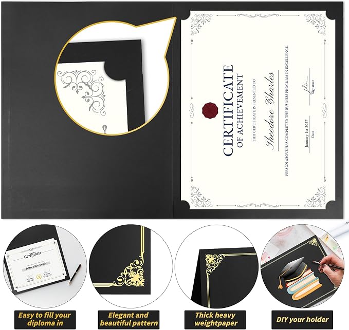 Oleitodh 200 Pcs Certificate Holders Bulk, Document Covers - Image 4