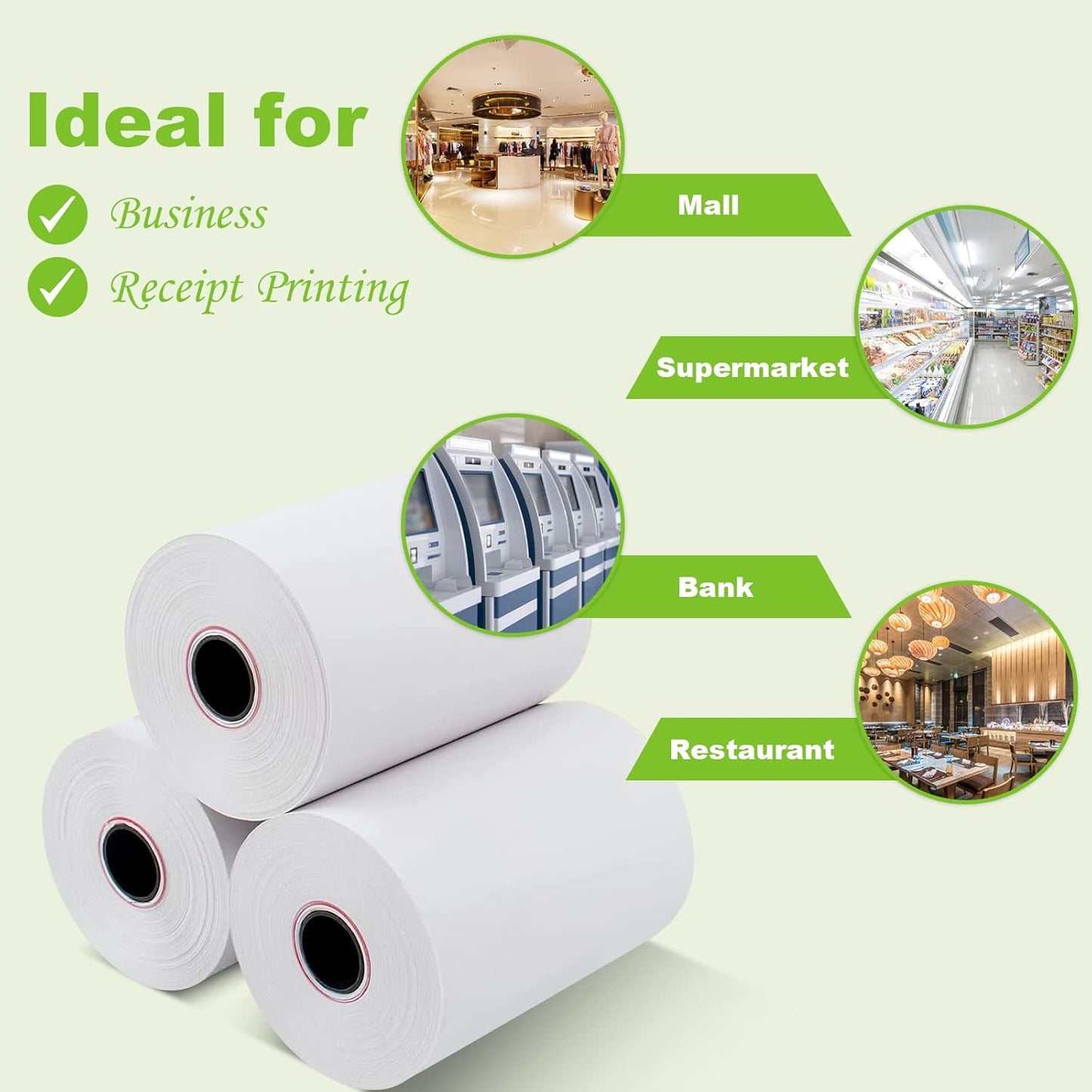 MFLABEL 2 1/4" x 50' Thermal Papers Cash Register POS Receipt Paper, 600 Rolls