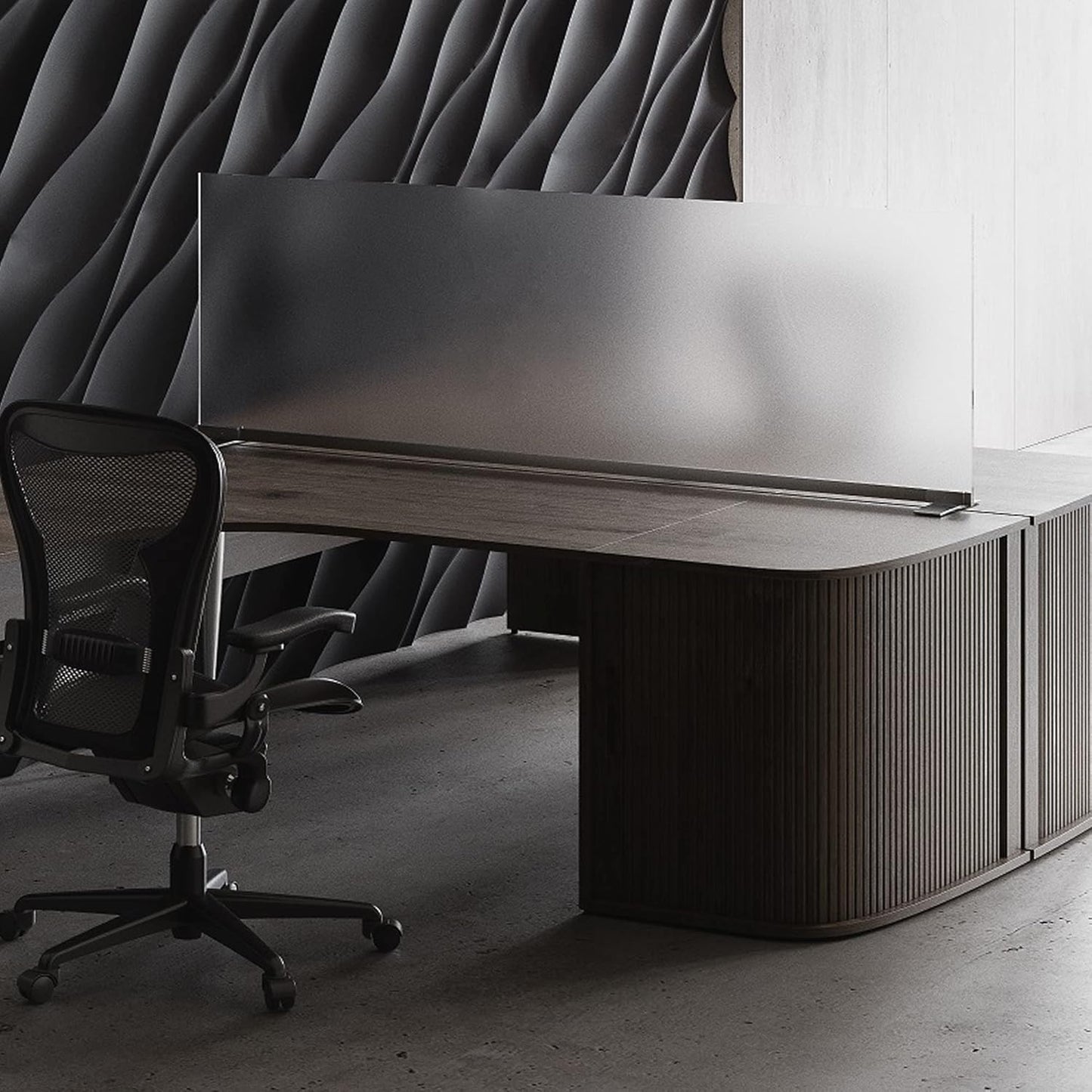 OBEX Acrylic Free Standing Screen, Divider for Desk Privacy Home & Office Partitions for Table Top Workstation, Portable Cubicle Panel for Work, 18" x 66", Frosted