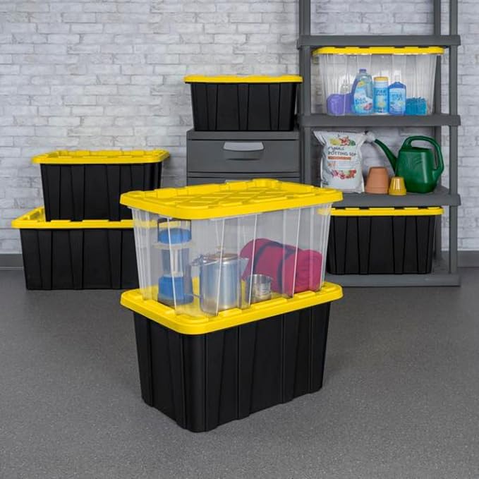 Sterilite 8-Pack 27 Gallon Industrial Storage Tote, Heavy-Duty Plastic Bins - Image 7