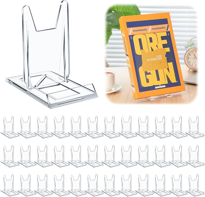 12 Pack Acrylic Book Stand for Display Adjustable Clear Display Holder Easel by Memorywuu