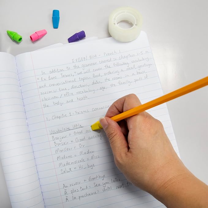 BAZIC Products Pencil-Top Eraser Caps, neon pencil-top eraser caps, non-abrasive - Image 6