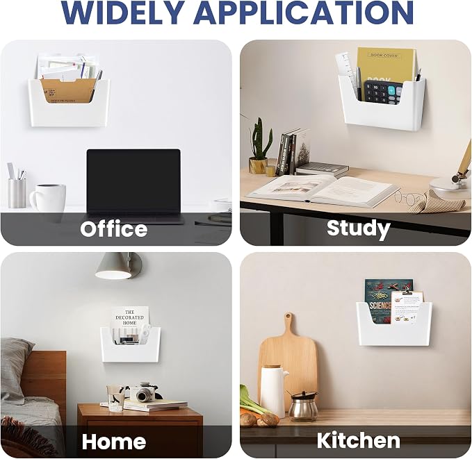 JOMOLA No Drilling File Holder 5 Pack Mail Organizer Wall Mount File Organizer - Image 6