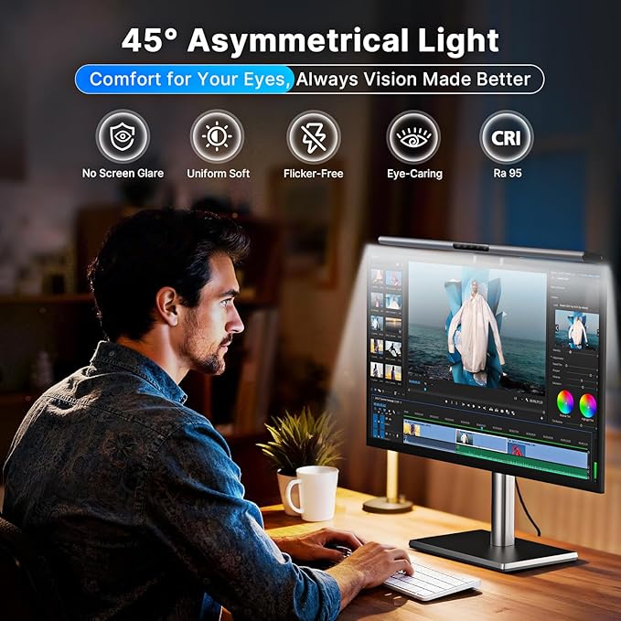 Syrinx Monitor Light Bar for Home Office & Gaming, Eye-Caring Computer Monitor - Image 2