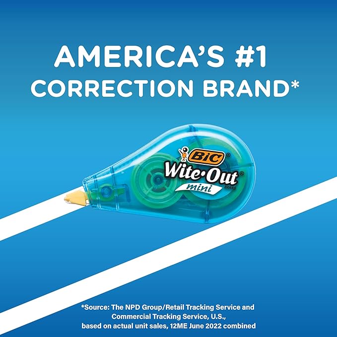 BIC Wite-Out Brand Mini Correction Tape, 16.4 Feet, Compact Tape Office or - Image 5
