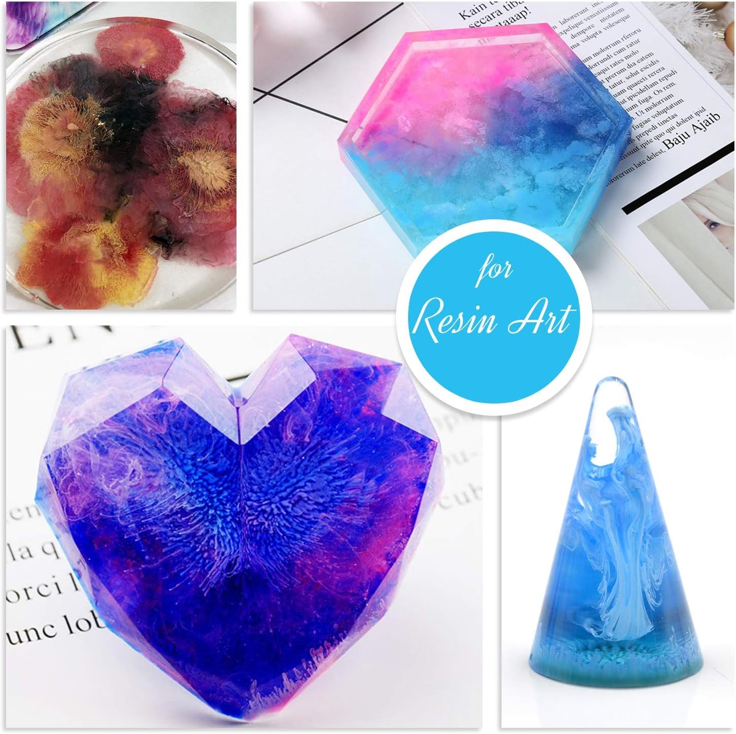 Alcohol Ink Set - 12 x 0.35oz Colors Alcohol Based Ink for Epoxy Resin Painting, Resin Petri Dish Making, Resin Art - Concentrated Alcohol Paint Color Dye for Coaster, Yupo, Tumbler Making - 10ml Each
