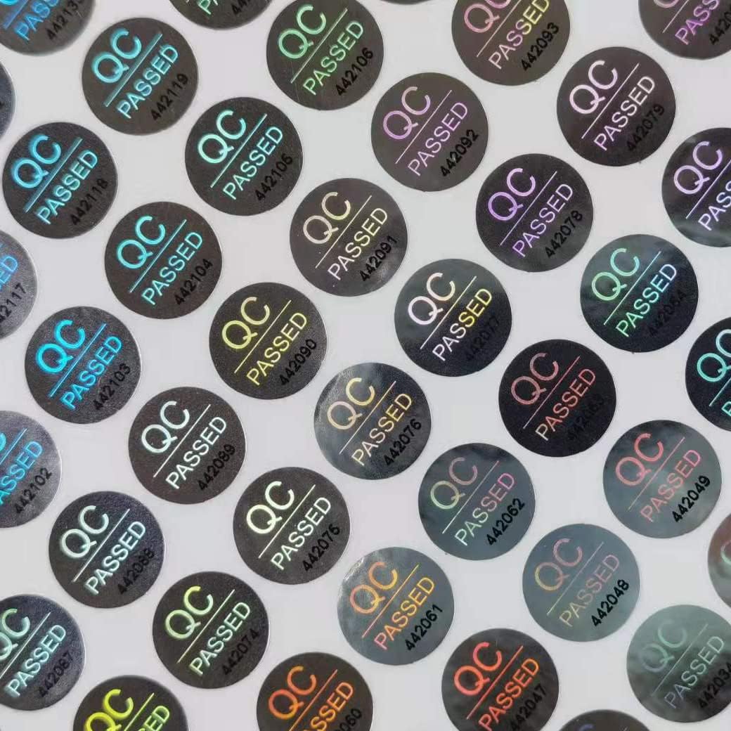 2300pcs 0.39 inch QC Passed Tamper Proof Stickers Silver High Security Tamper Evident Warranty Void Hologram Labels w/Unique Sequential Serial Numbering