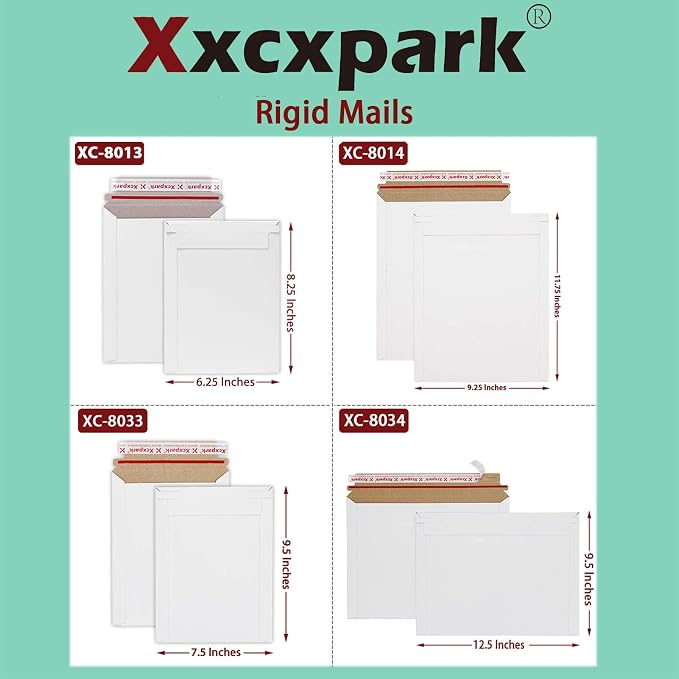 Xxcxpark 20 Pack Rigid Mailers, 7.5x9.5 inches Self Seal Photo Document Mailers - Image 8