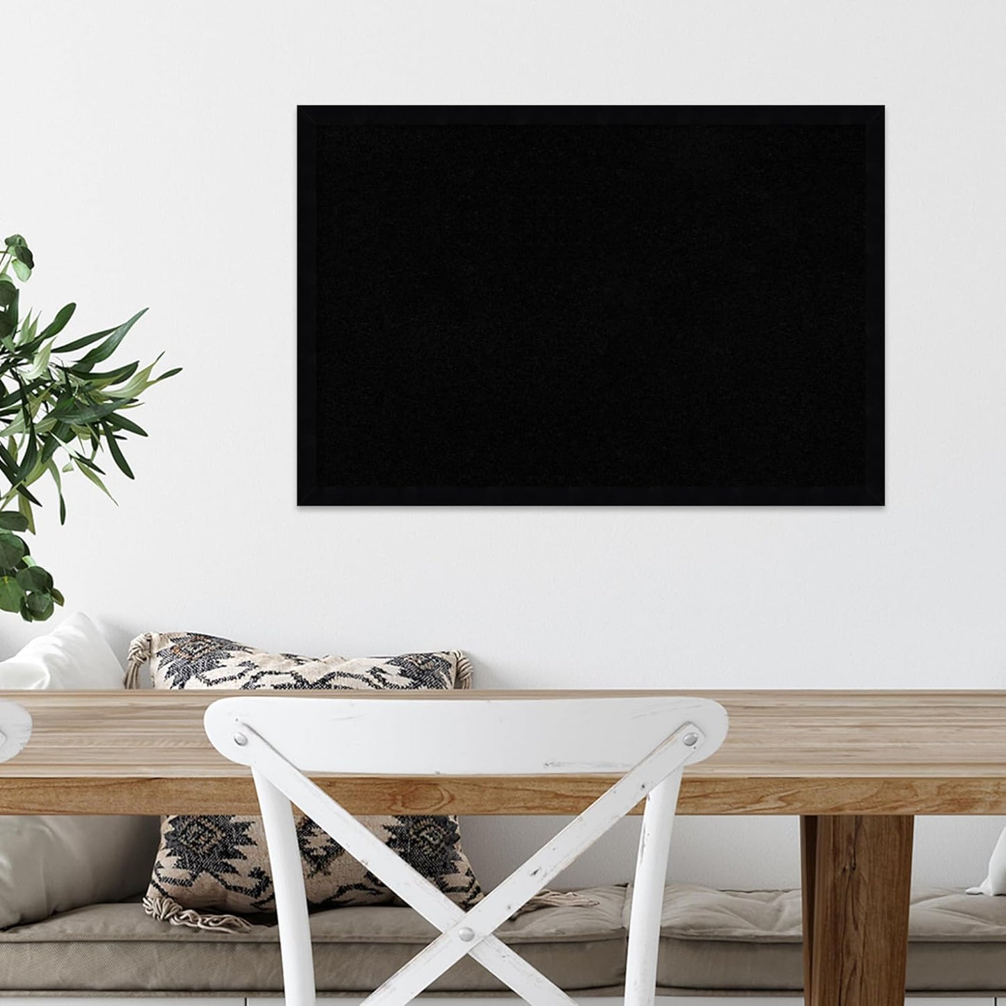 Amanti Art Black Cork Board for Wall, 17x25 Vision Board with Black Wood Frame, Medium Corkboard Office Decor for Home Organization, Modern Corkboard Pinboard to Display Items for Home Organization