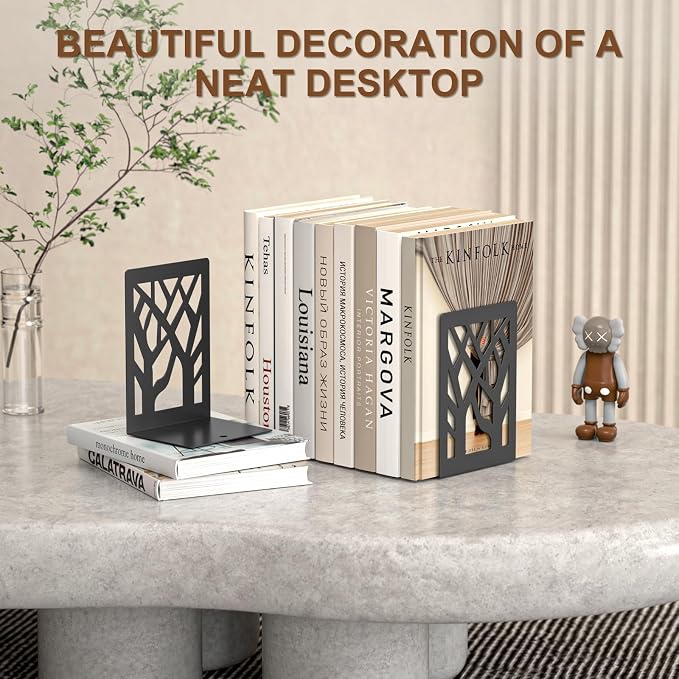 VFINE 4-Piece Modern Metal Bookends - Image 5