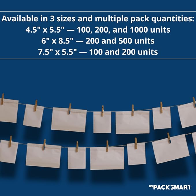 200 Units, 7.5"x5.5" Clear Packing List Shipping Label Envelopes - Image 3