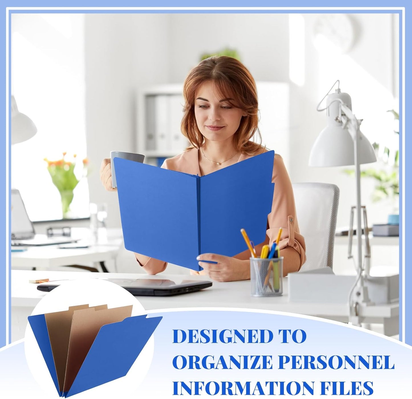 36 Pcs Classification Folders Letter Size, 2 Pocket Dividers Pressboard File Folder with Fasteners, Expanding File Organizer Bulk for Teachers, Clergy, Office, Church, Christmas (Dark Blue)