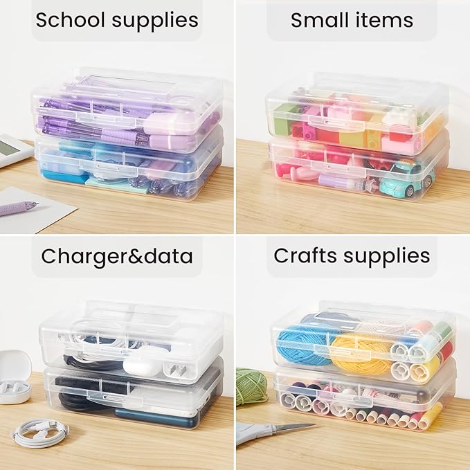 6 Pack Pencil Box, Sooez School Box, Hard Pencil Boxes - Image 6