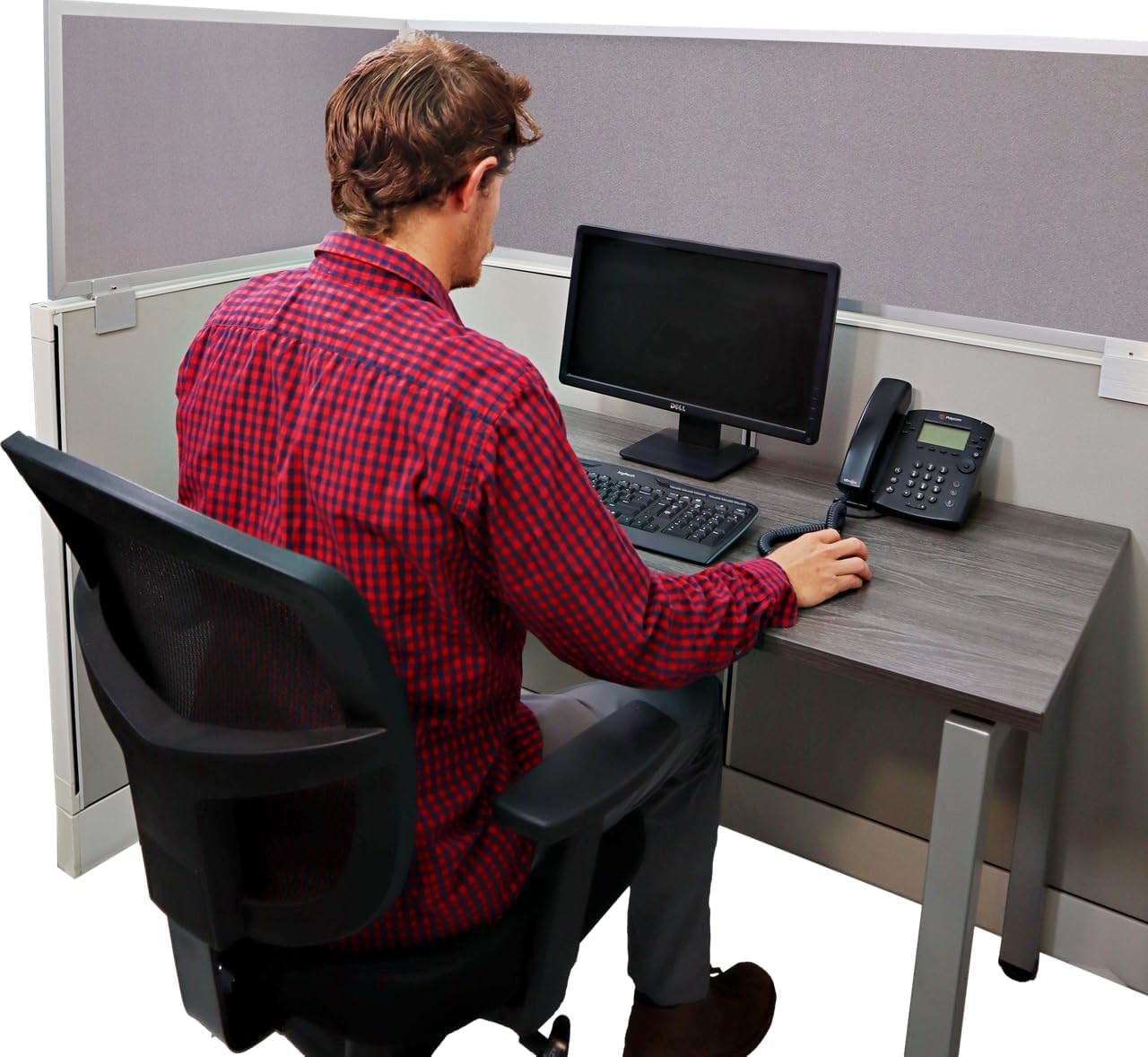 OBEX Acoustical Cubicle Privacy Screen Extender Desk Panel & Office Divider, Add Separation & Block Noise, 18" x 66", Slate