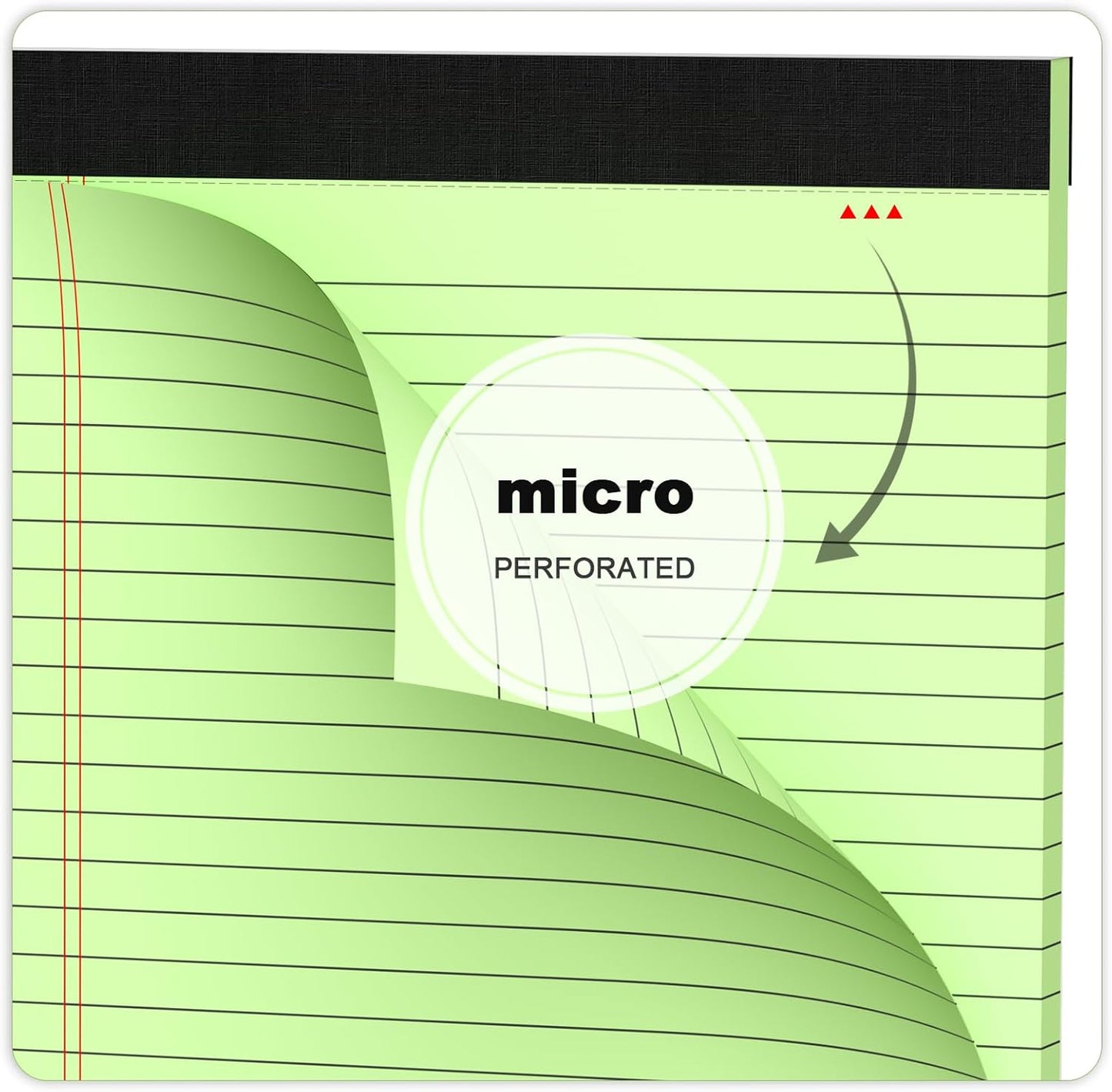 Colored Legal Pads 8.5 x 11 Note Pads, Wide Ruled Sturdy Back Writing Pads 30 Sheets/Pad, 20lb Colored Paper, Perforated Notepad with Sturdy Back (4 Pads)